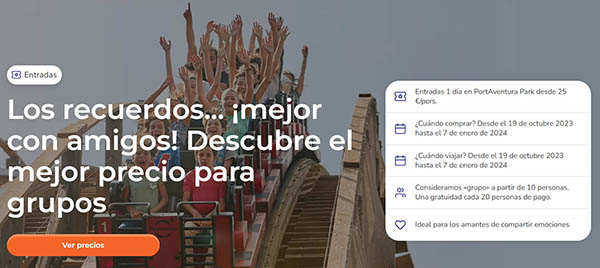 PortAventura entradas grupos descuento